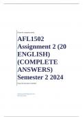 AFL1502 Assignment 2 &lpar;COMPLETE ANSWERS&rpar; Semester 2 2024 - DUE September 2024 &semi; 100&percnt; TRUSTED Complete&comma; trusted solutions and explanations&period; Ensure your success with us&period;&period;
