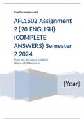 AFL1502 Assignment 2 &lpar;COMPLETE ANSWERS&rpar; Semester 2 2024 - DUE September 2024 &semi; 100&percnt; TRUSTED Complete&comma; trusted solutions and explanations&period; Ensure your success with us&period;&period;