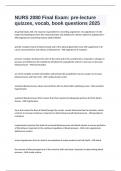 NURS 2080 Final Exam&colon; pre-lecture quizzes&comma; vocab&comma; book questions 2025