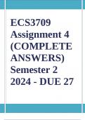 ECS3709 Assignment 4 &lpar;COMPLETE ANSWERS&rpar; Semester 2 2024 - DUE 27 September 2024 &semi; 100&percnt; TRUSTED Complete&comma; trusted solutions and explanations&period; Ensure your success with us&period;&period;