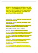  GEORGIA REAL ESTATE FUNDAMENTALS FINAL EXAM TEST BANK &sol;LATEST UPDATE 2024&sol;2025&sol;BRAND NEW EXAM QUESTIONS AND CORRECT ANSWERS ALL GRADED A&plus;&sol;GUARANTEED SUCCESS&excl;&excl;