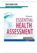 TEST BANK FOR&colon;  ESSENTIAL HEALTH ASSESSMENT SECOND EDITION BY JANICE THOMPSON &lpar;AUTHOR&rpar; LATEST UPDATE&period;
