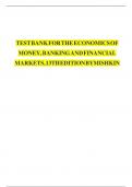 Test Bank For The Economics of Money&comma; Banking&comma; and Financial Markets 13th &lpar;Canadian Edition&rpar; By Frederic Mishkin &lpar;All Chapters&comma; 100&percnt; original verified&comma; A&plus; Grade&rpar;