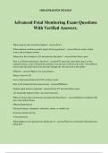 Advanced Fetal Monitoring Exam Questions With Verified Answers&period;