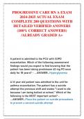 PROGRESSIVE CARE RN A EXAM  2024-2025 ACTUAL EXAM  COMPLETE 200 QUESTIONS WITH  DETAILED VERIFIED ANSWERS  &lpar;100&percnt; CORRECT ANSWERS&rpar;  &sol;ALREADY GRADED A&plus;