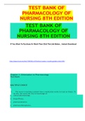 TEST BANK OF PHARMACOLOGY OF NURSING 8TH EDITION