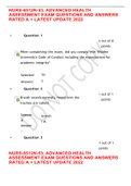 NURS-6512N-53&comma; ADVANCED HEALTH ASSESSMENT EXAM QUESTIONS AND ANSWERS RATED A &plus; LATEST UPDATE 2022