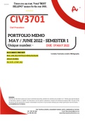 CIV3701 PORTFOLIO MEMO - MAY/ JUNE 2022 - SEMESTER 1 - GUIDELINE- UNISA 