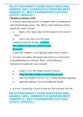 RN ATI MATERNITY EXAM QUESTIONS AND ANSWERS 100&percnt; CORRECTLY&sol;VERIFIED BEST GRADED A&plus; BEST GUARANTEED SUCCESS LATEST UPDATE&excl;&excl;&excl; 