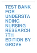 TEST BANK FOR UNDERSTANDING NURSING RESEARCH 7TH EDITION BY GROVE