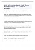 Utah Driver's Handbook Study Guide Exam Questions And All Actual Answers&period;