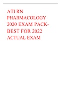 ATI RN PHARMACOLOGY 2020 EXAM PACK- BEST FOR 2022 ACTUAL EXAM