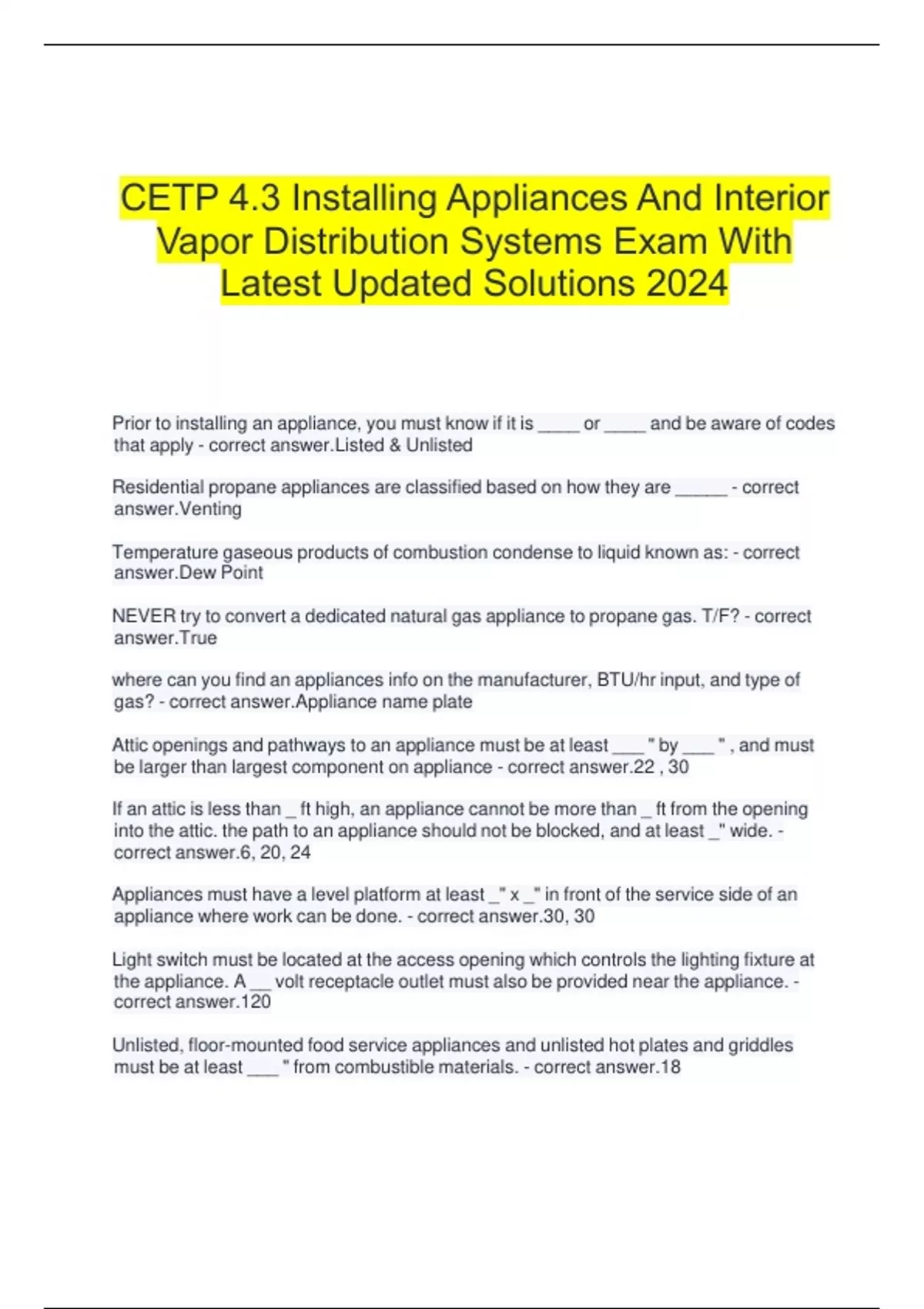 CETP 4.3 Installing Appliances And Interior Vapor Distribution Systems