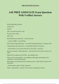 ASE PREP ASSOCIATE Exam Questions With Verified Answers