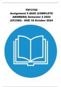 TRT3702 Assignment 5 QUIZ &lpar;COMPLETE ANSWERS&rpar; Semester 2 2024 &lpar;253380&rpar;- DUE 18 October 2024