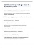 CBNS Exam Study Guide Questions & Answers 2024&sol;2025