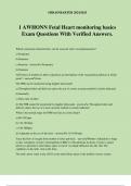 1 AWHONN Fetal Heart monitoring basics Exam Questions With Verified Answers&period;