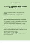 Avid Media Composer 101 Exam Questions With Verified Answers&period;