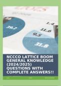 NCCCO LATTICE BOOM GENERAL KNOWLEDGE &lpar;2024&sol;2025&rpar; QUESTIONS WITH COMPLETE ANSWERS&excl;&excl;