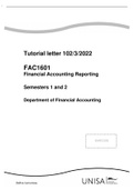 FAC1601 Financial Accounting Reporting Semesters 1 and 2 Department of Financial Accounting 2022
