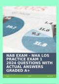 NAB EXAM - NHA LOS PRACTICE EXAM 1 2024 QUESTIONS WITH ACTUAL ANSWERS GRADED A&plus;