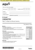 AQA A-LEVEL CHEMISTRY PAPER 1 INORGANIC AND PHYSICAL CHEMISTRY QP 2021