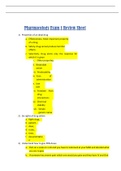 Pharmacology Exam 1 Review Sheet/2022 (with verified answers)