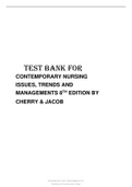 Cherry and Jacob Contemporary Nursing Issues, Trends, and Management, 8th. Edition Test Bank