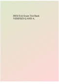 HESI Exit Exam Test Bank VERIFIED Q AND A.