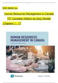 TEST BANK For Human Resources Management in Canada&comma; 15th Canadian Edition&comma; All Chapters 1 to 17 complete Verified editon