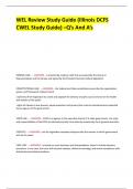 WEL Review Study Guide &lpar;Illinois DCFS CWEL Study Guide&rpar; &ndash;Q&rsquo;s And A&rsquo;s