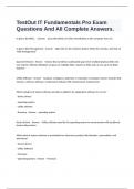  TestOut IT Fundamentals Pro Exam Questions And All Complete Answers&period;