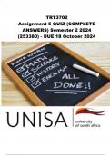 TRT3702 Assignment 5  Semester 2 2024 &lpar;253380&rpar;- DUE 18 October 2024 ALL ANSWERED 