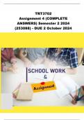 TRT3702 Assignment 4   Semester 2 2024 &lpar;253088&rpar;- DUE 2 October 2024 100&percnt; ACTUAL UNISA ASSIGNMENT ANSWERS