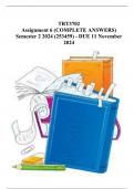 TRT3702 Assignment 6 &lpar;COMPLETE ANSWERS&rpar; Semester 2 2024 &lpar;253459&rpar;- DUE 11 November 2024&semi;100 &percnt; TRUSTED workings&comma; Expert Solved&comma; Explanations and Solutions