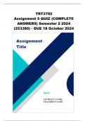 TRT3702 Assignment 5 QUIZ &lpar;COMPLETE ANSWERS&rpar; Semester 2 2024 &lpar;253380&rpar;- DUE 18 October 2024