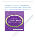Test Bank for LPN to RN Transitions 4th Edition Lora Claywell ISBN: 9780323473897 ISBN: 9780323473866 ISBN: 9780323401517