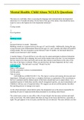 Mental Health NCLEX Bundle-Questions x Answers