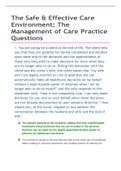 The Safe & Effective Care Environment: The Management of Care Practice Questions  Graded A+ Latest Update!!
