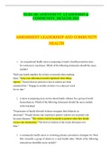 NURS 406 ASSESSMENT&lowbar;LEADERSHIP & COMMUNITY&lowbar;HEALTH&vert; 2021