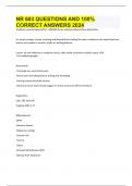 NR 603 QUESTIONS AND 100&percnt; CORRECT ANSWERS 2024