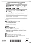 Pearson Edexcel International Advanced Level Chemistry International Advanced Subsidiary/Advanced Level Unit 3: Practical Skills in Chemistry I 2020