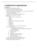 Exam &lpar;elaborations&rpar; COMMUNITY MIDWIFERY 