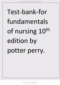Test bank for fundamentals of nursing 10th edition by potter perry