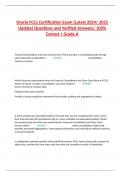 Oracle FCCs Certification Exam &lpar;Latest 2024&sol; 2025 Update&rpar; Questions and Verified Answers&vert; 100&percnt; Correct &vert; Grade A