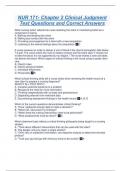 NUR 171- Chapter 2 Clinical Judgment Test Questions and Correct Answers