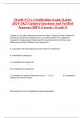 Oracle FCCs Certification Exam &lpar;Latest 2024&sol; 2025 Update&rpar; Questions and Verified Answers&vert; 100&percnt; Correct &vert; Grade A