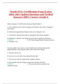 Oracle FCCs Certification Exam &lpar;Latest 2024&sol; 2025 Update&rpar; Questions and Verified Answers&vert; 100&percnt; Correct &vert; Grade A