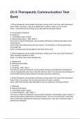 Ch 8 Therapeutic Communication Test Bank  for Communication in Nursing 8th Edition Julia Balzer Riley Questions & Complete Solutions 2024&sol;2025&period;