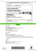 Pearson Edexcel GCE Biology B Advanced Subsidiary PAPER 2&colon; Core Physiology and Ecology QP  MAY 2024 